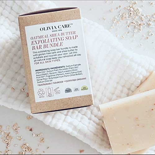 לבנדר לאטה פילינג בר סבון 3 חבילה על ידי אוליביה טיפול - טבעי, אורגני. חדור פולי קפה & מגבר; שמן אתרי לבנדר | גוף נפש